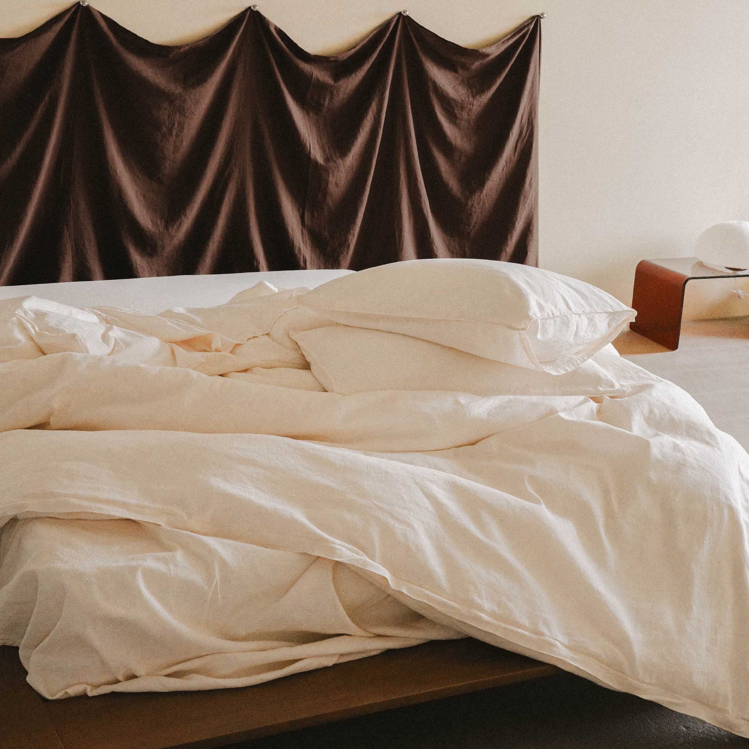 Duvet Cover Hemp Cotton - Oat, King/Cal King - Image 3