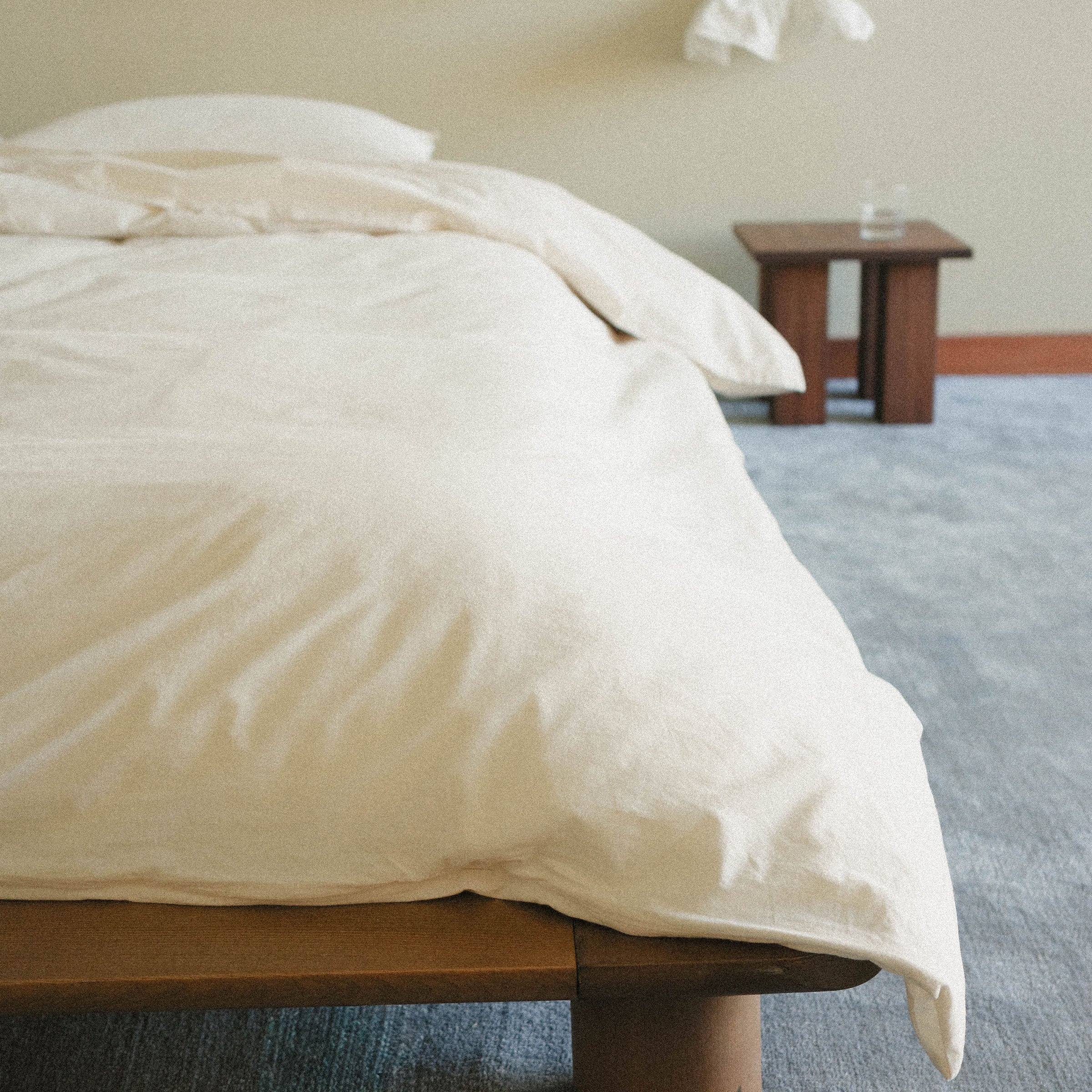 Duvet Cover Organic Percale - Oat, Full / Queen - Image 2