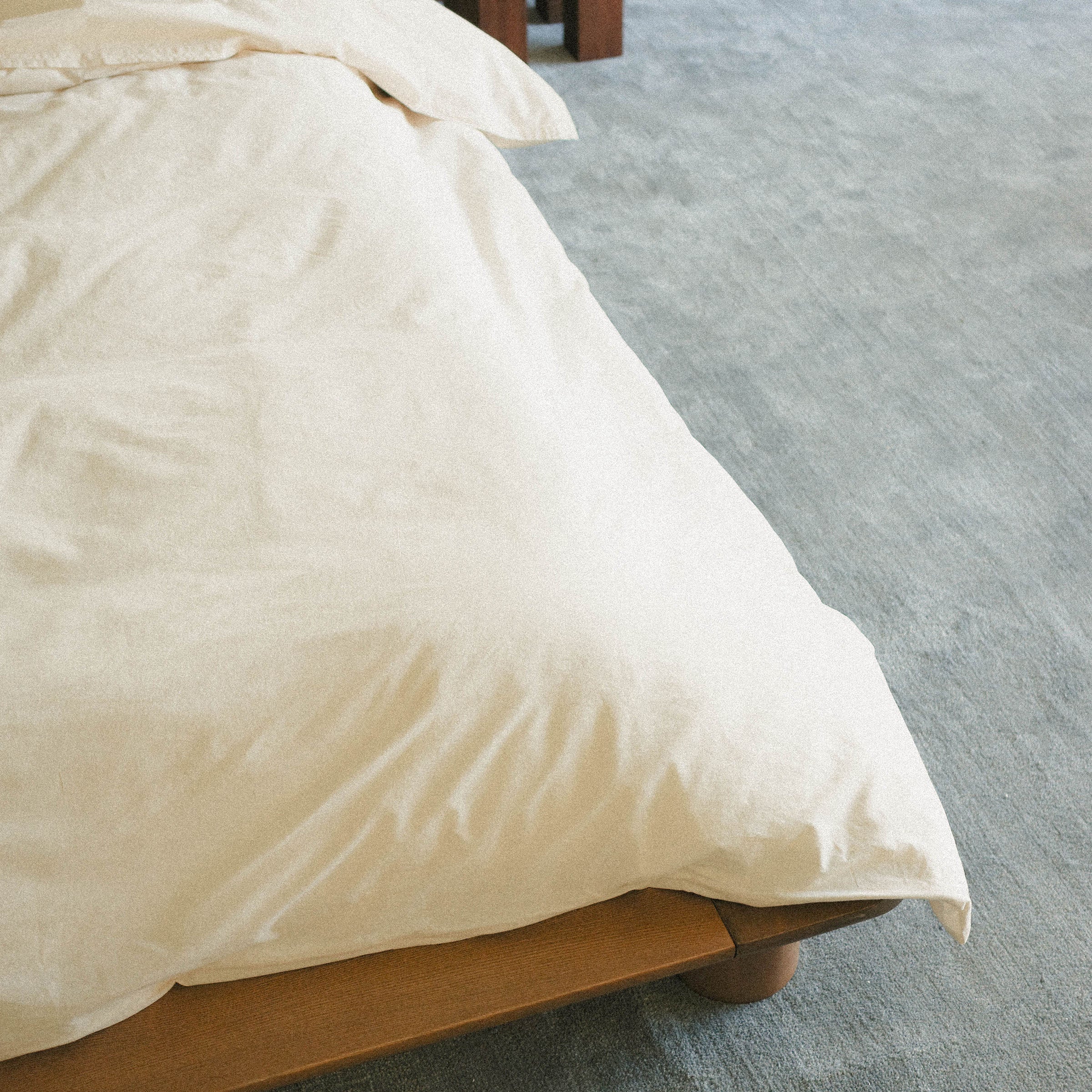Duvet Cover Organic Percale - Oat, Full / Queen - Image 4