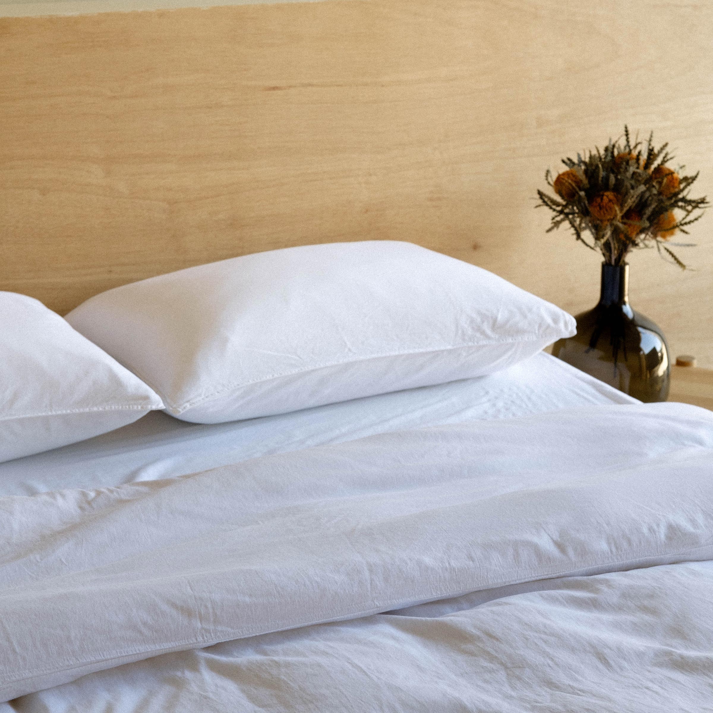 Duvet Cover Sateen - White, Full/Queen - Image 3