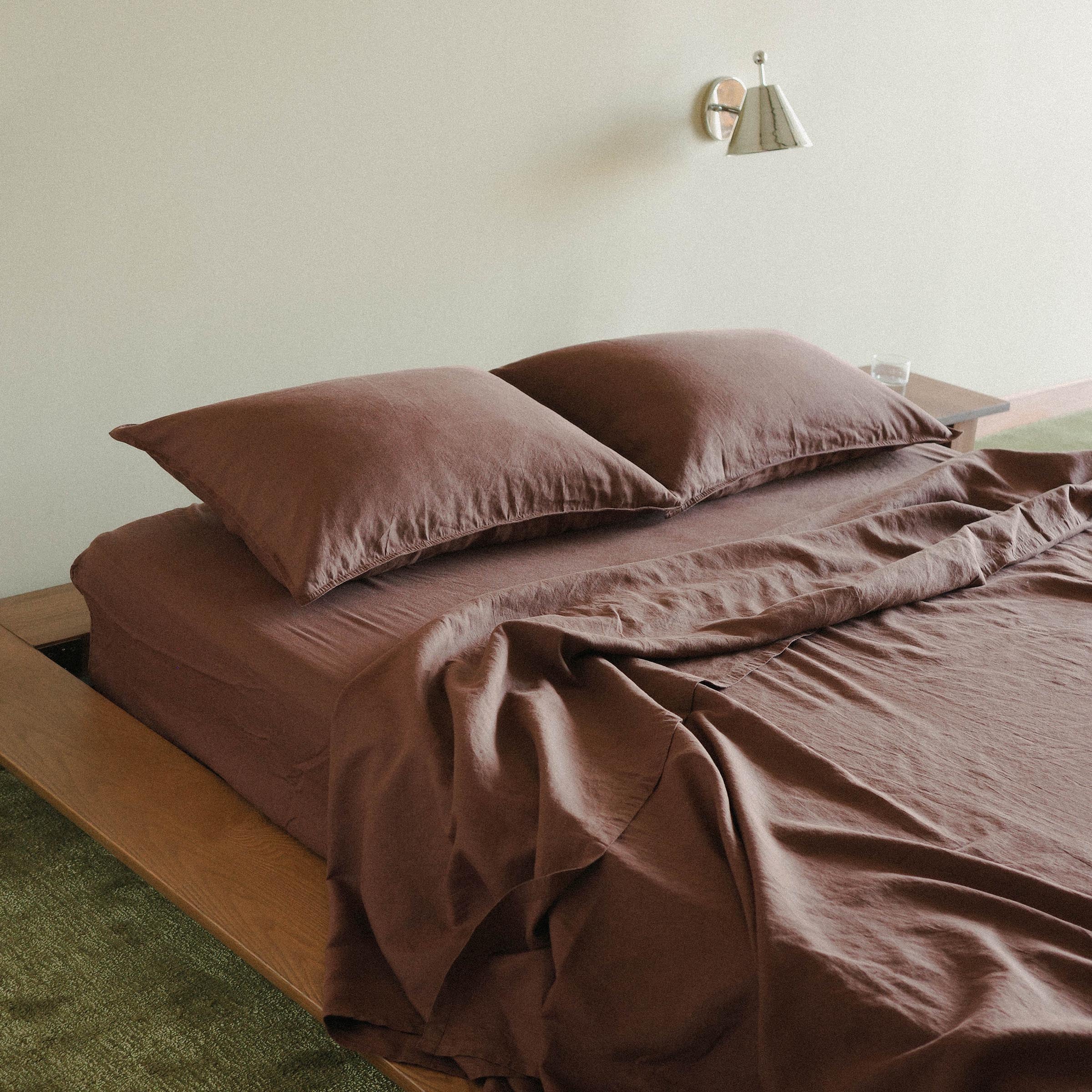Fitted Sheet Hemp Cotton - Brun, Cal King - Image 4