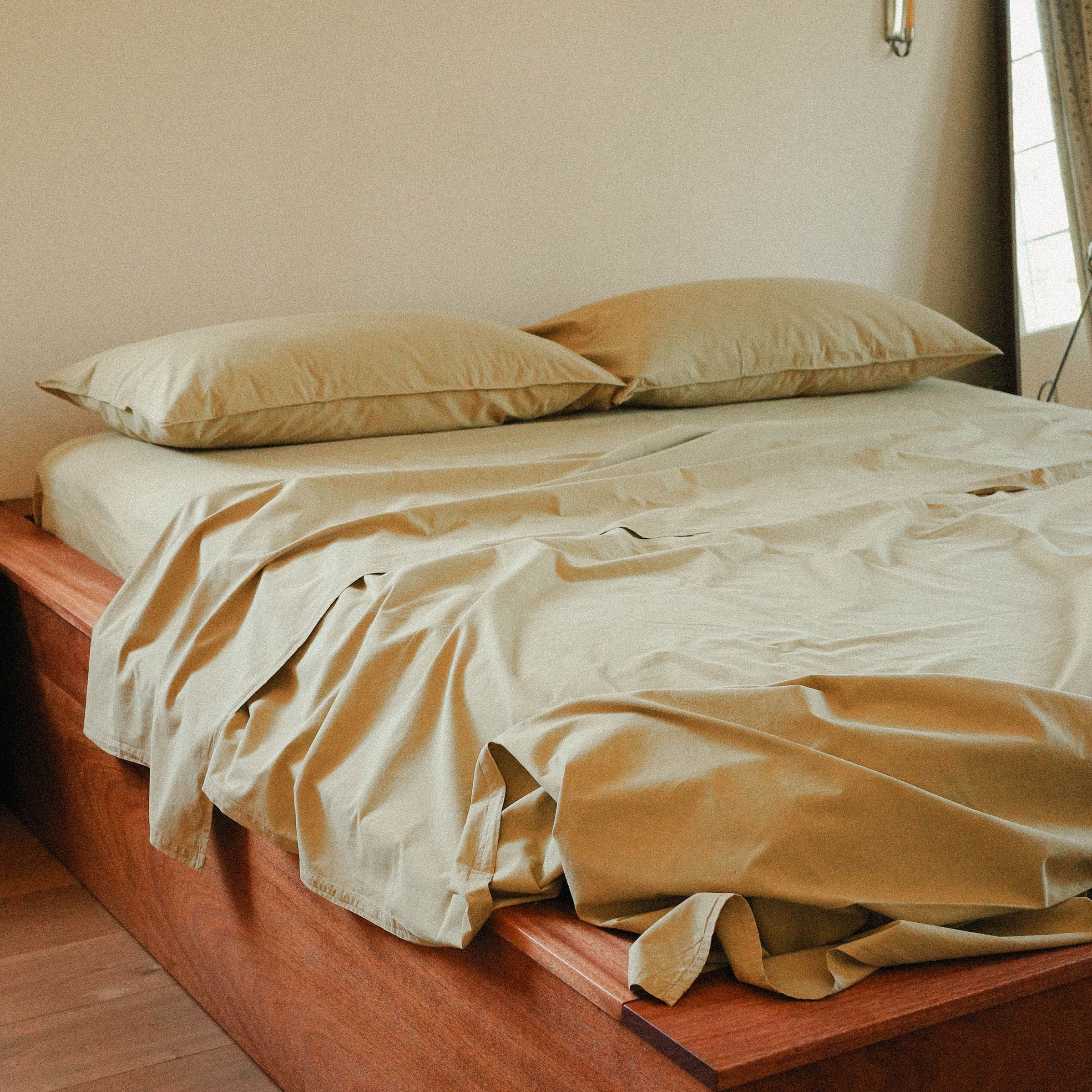 Flat Sheet Organic Percale - Pale Olive, King / Cal King - Image 4