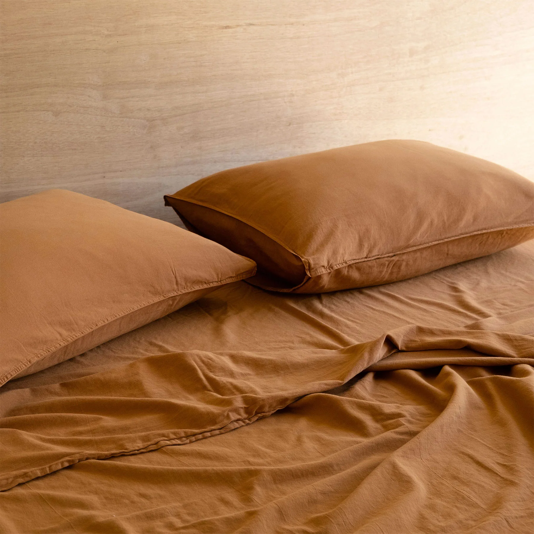 Fitted Sheet Sateen - Terracotta, Cal King - Image 2
