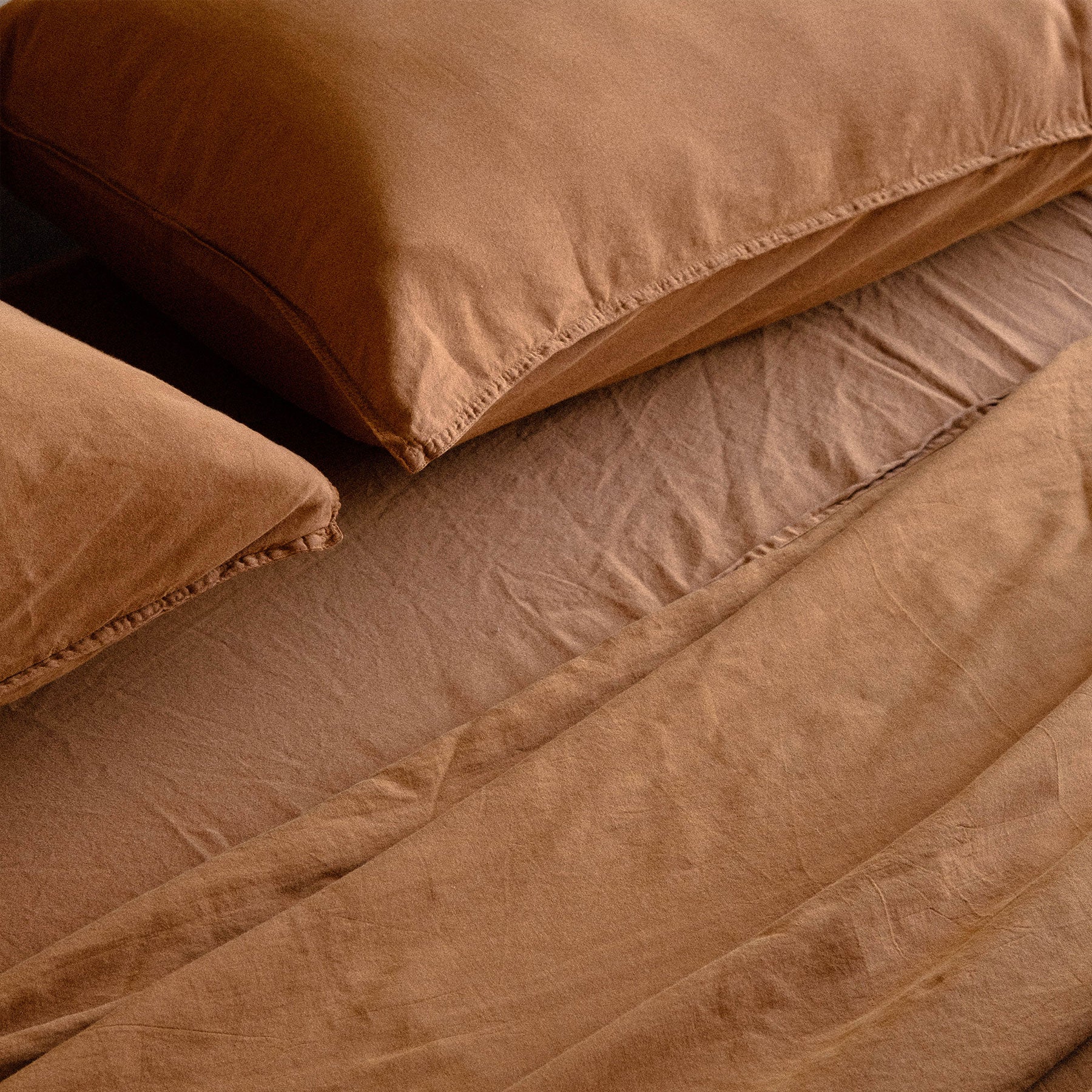 Fitted Sheet Sateen - Terracotta, Twin - Image 3