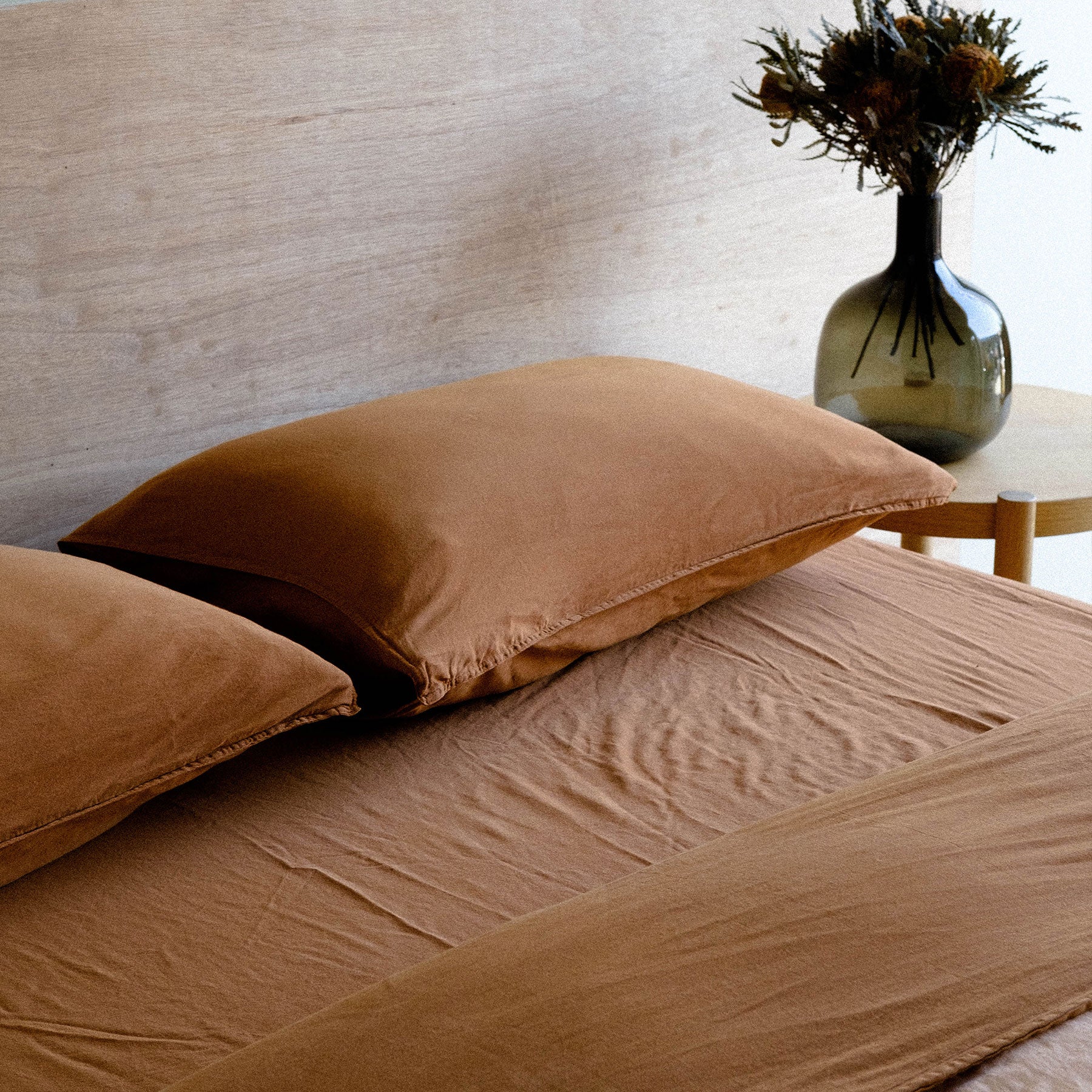 Fitted Sheet Sateen - Terracotta, Twin - Image 4