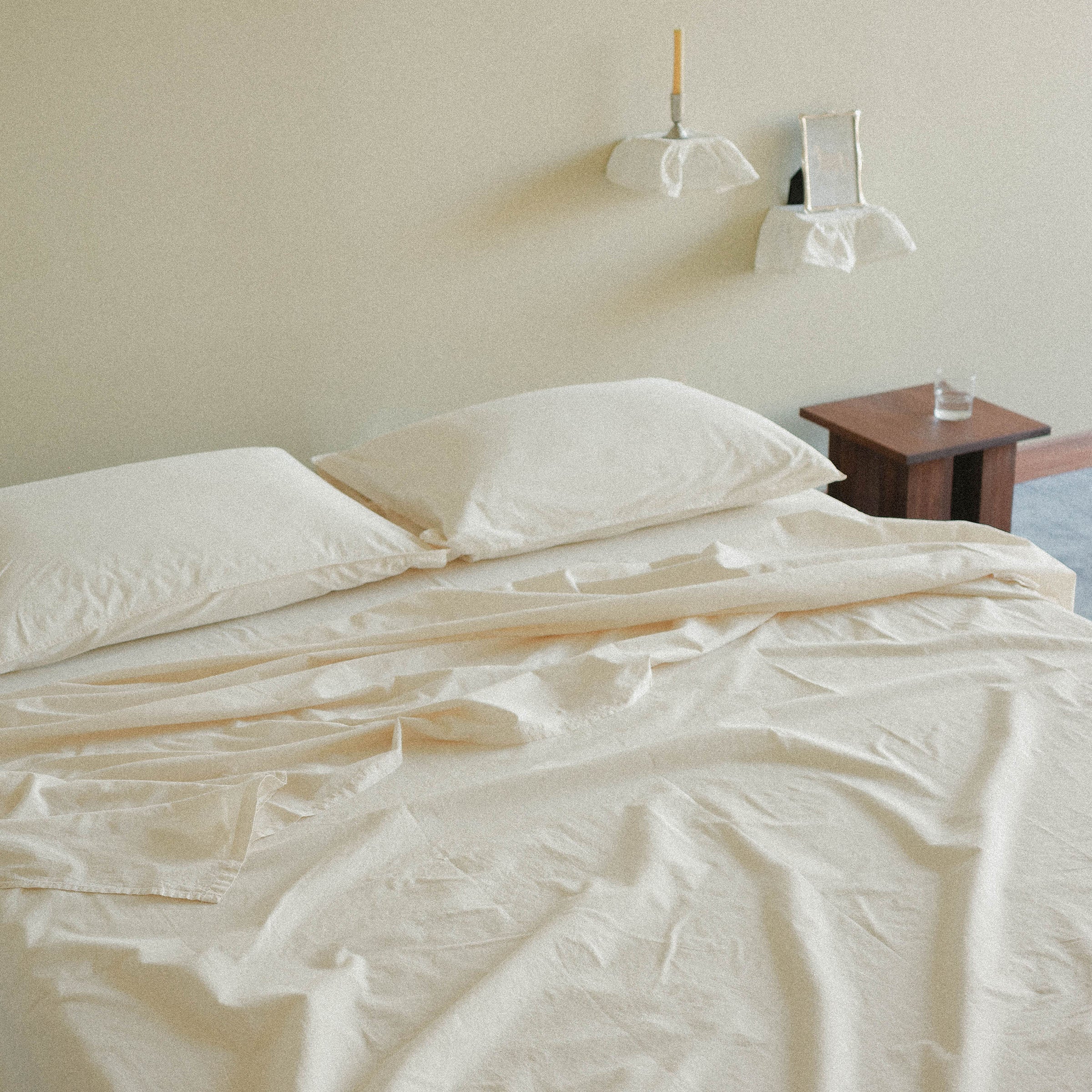 Flat Sheet Organic Percale - Oat, King / Cal King - Image 4