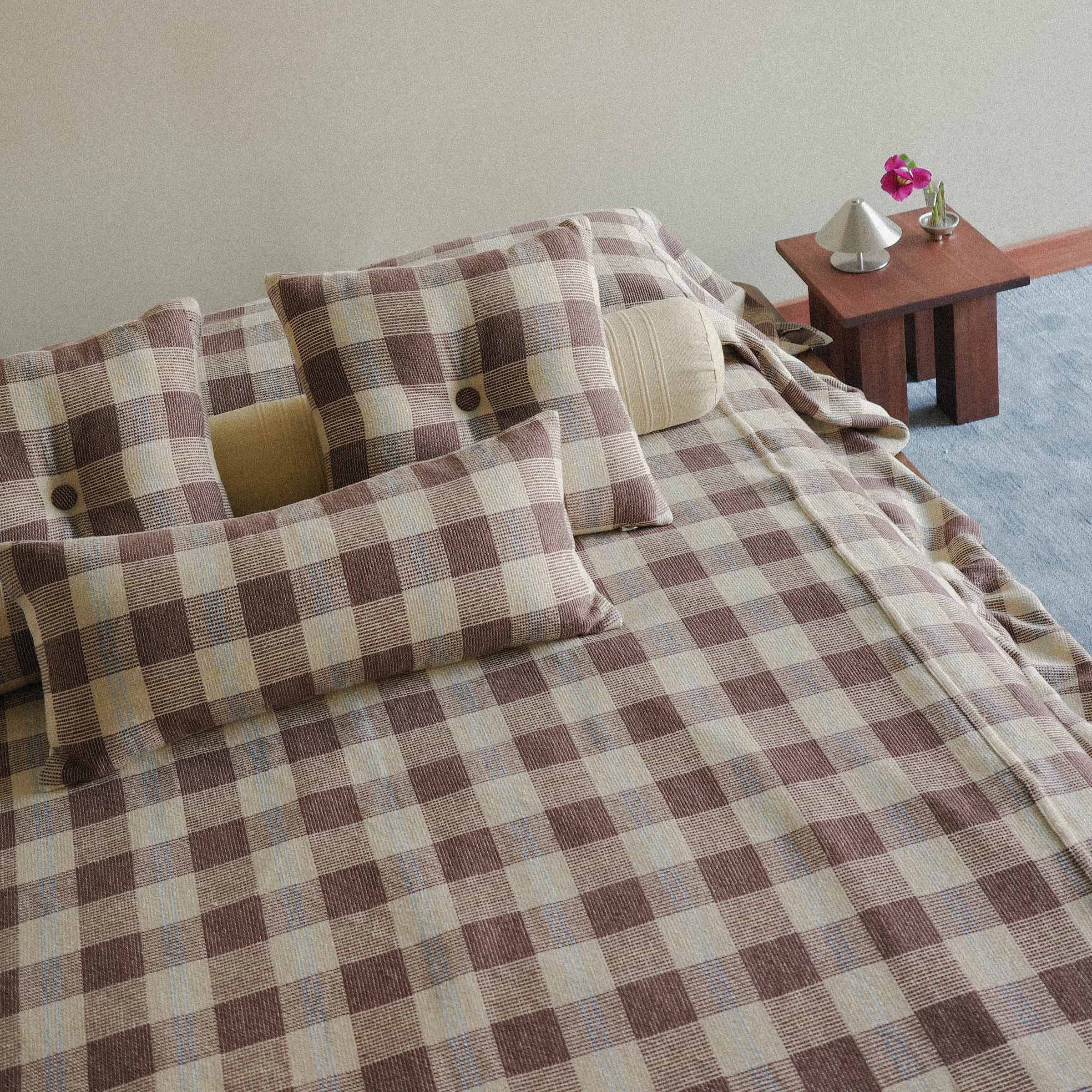 Mina Bed Cover - Brown / Flax - Image 5