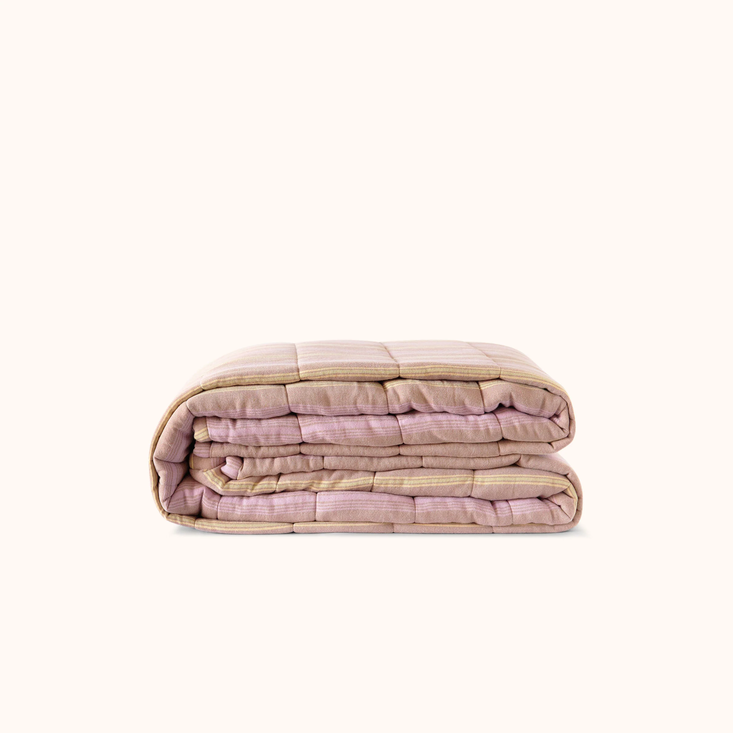 Nico Striped Quilt - Elm/Lilac, King/Cal King