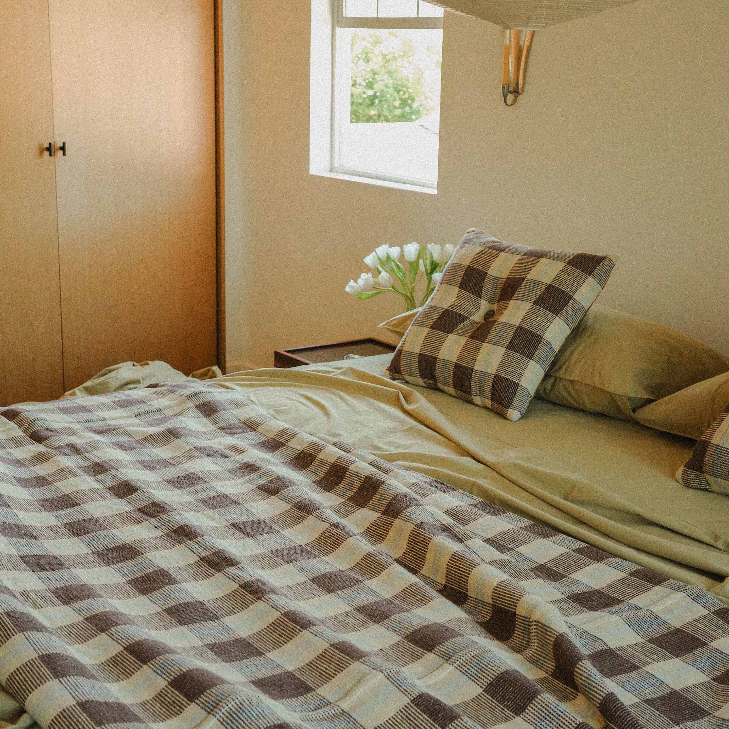 Mina Bed Cover - Brown / Flax - Image 3