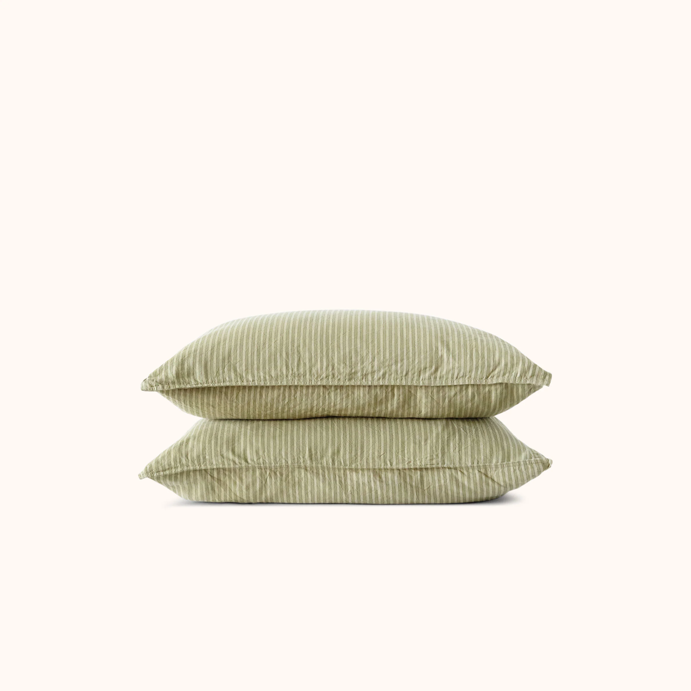 Pillowcase Set - Laurel Green Stripe, King