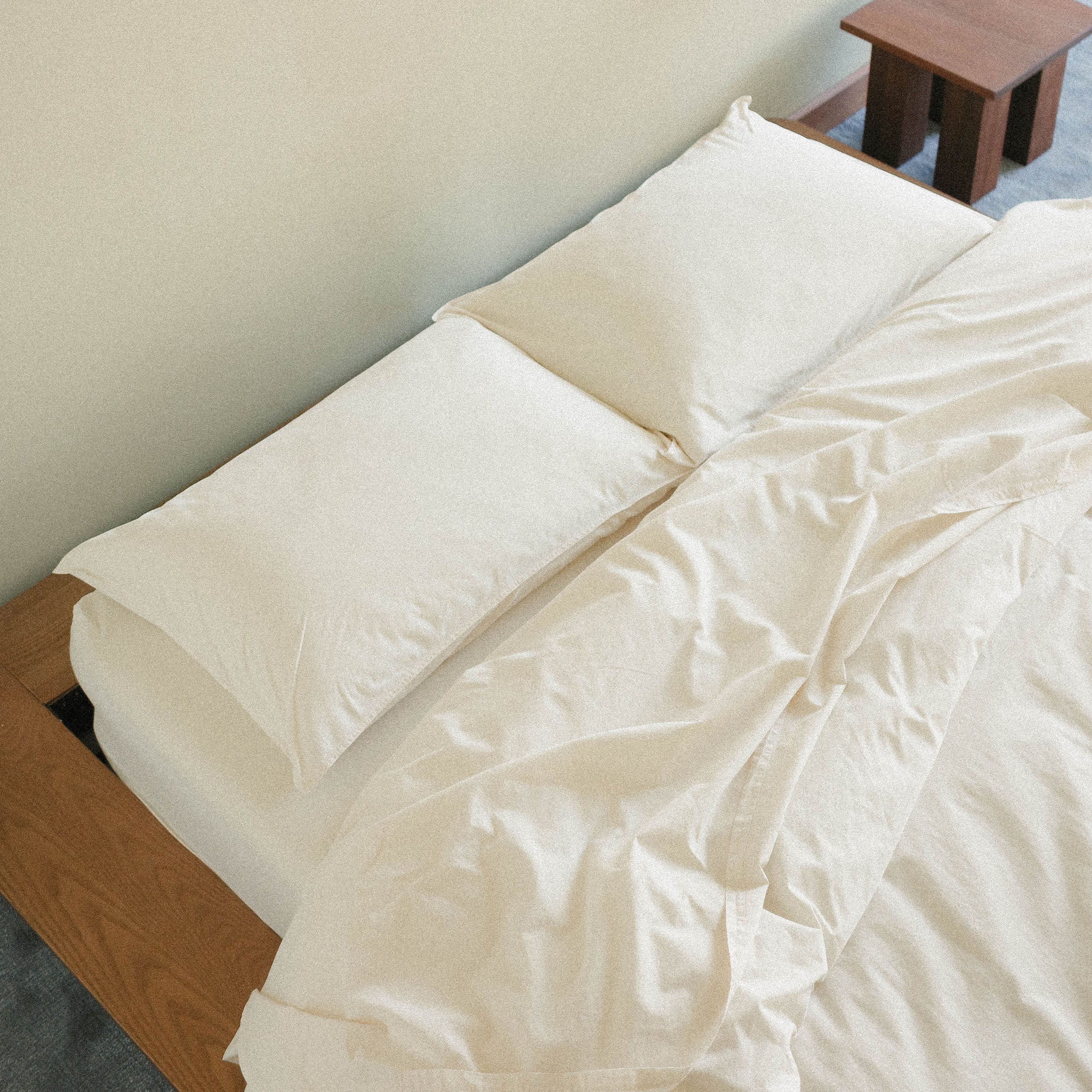 Pillowcase Set Organic Percale - Oat, Standard - Image 2