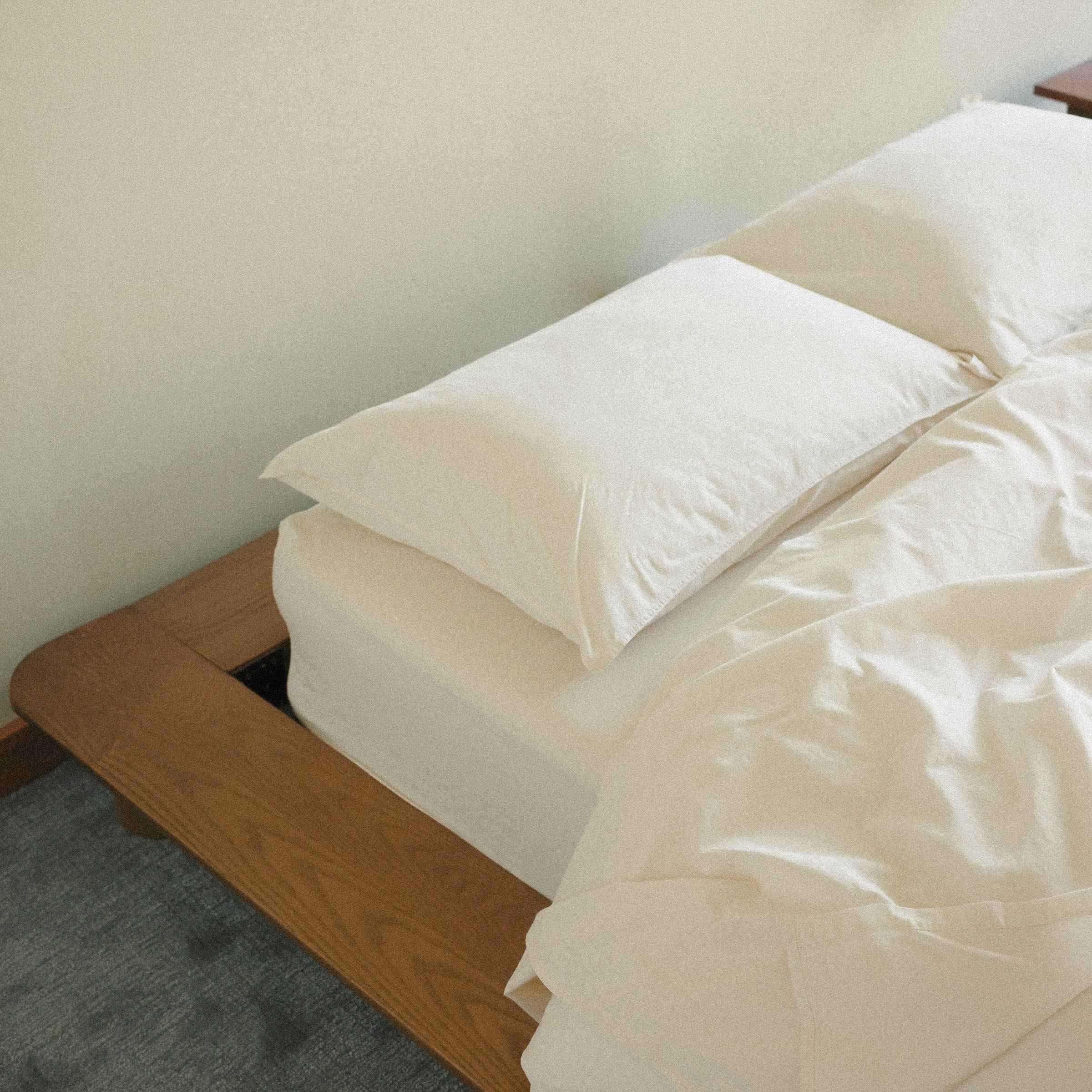 Pillowcase Set Organic Percale - Oat, Standard - Image 3