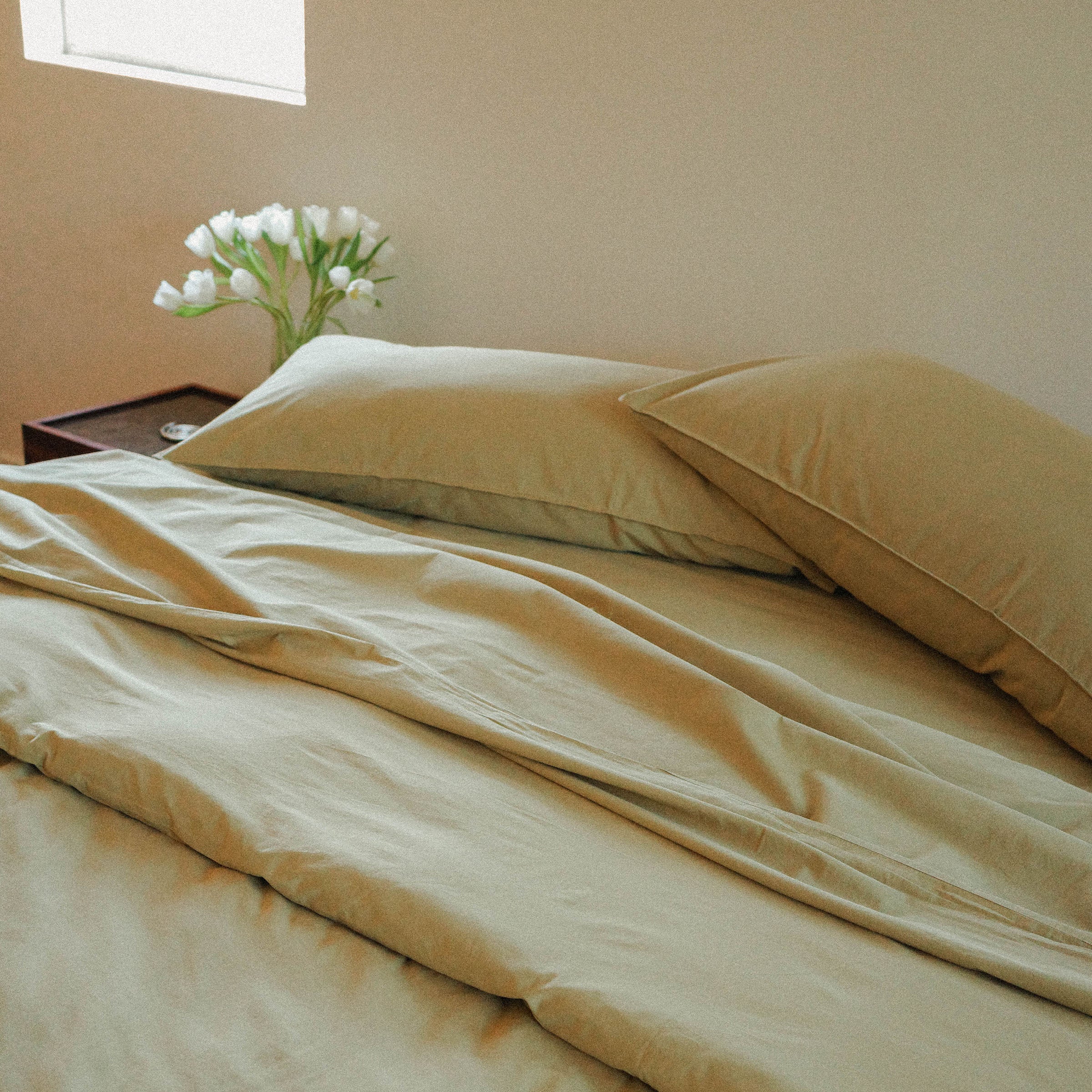 Pillowcase Set Organic Percale - Pale Olive, Standard - Image 2