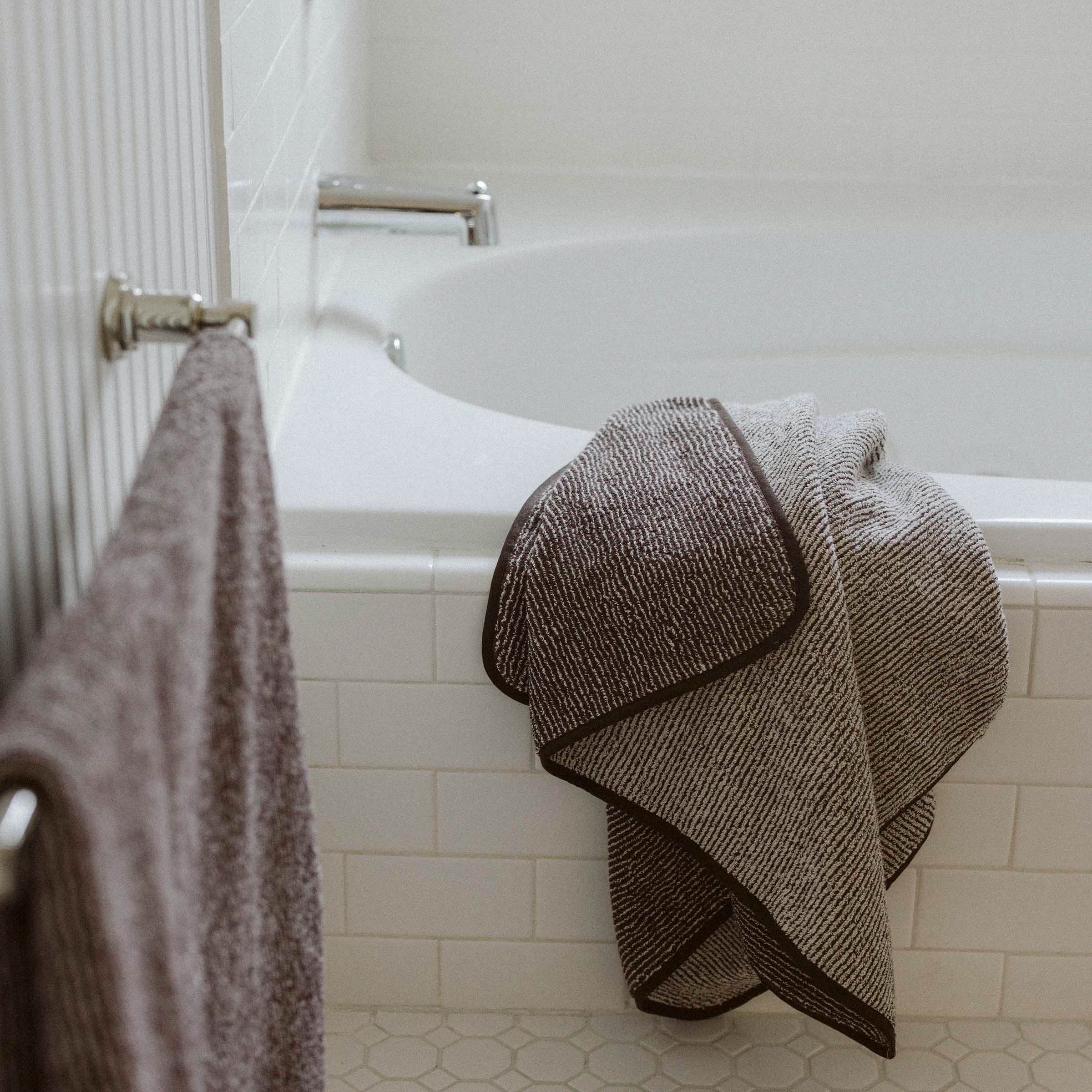 Striped Terry - Marrón / Ecru, Bath Towel - Image 6
