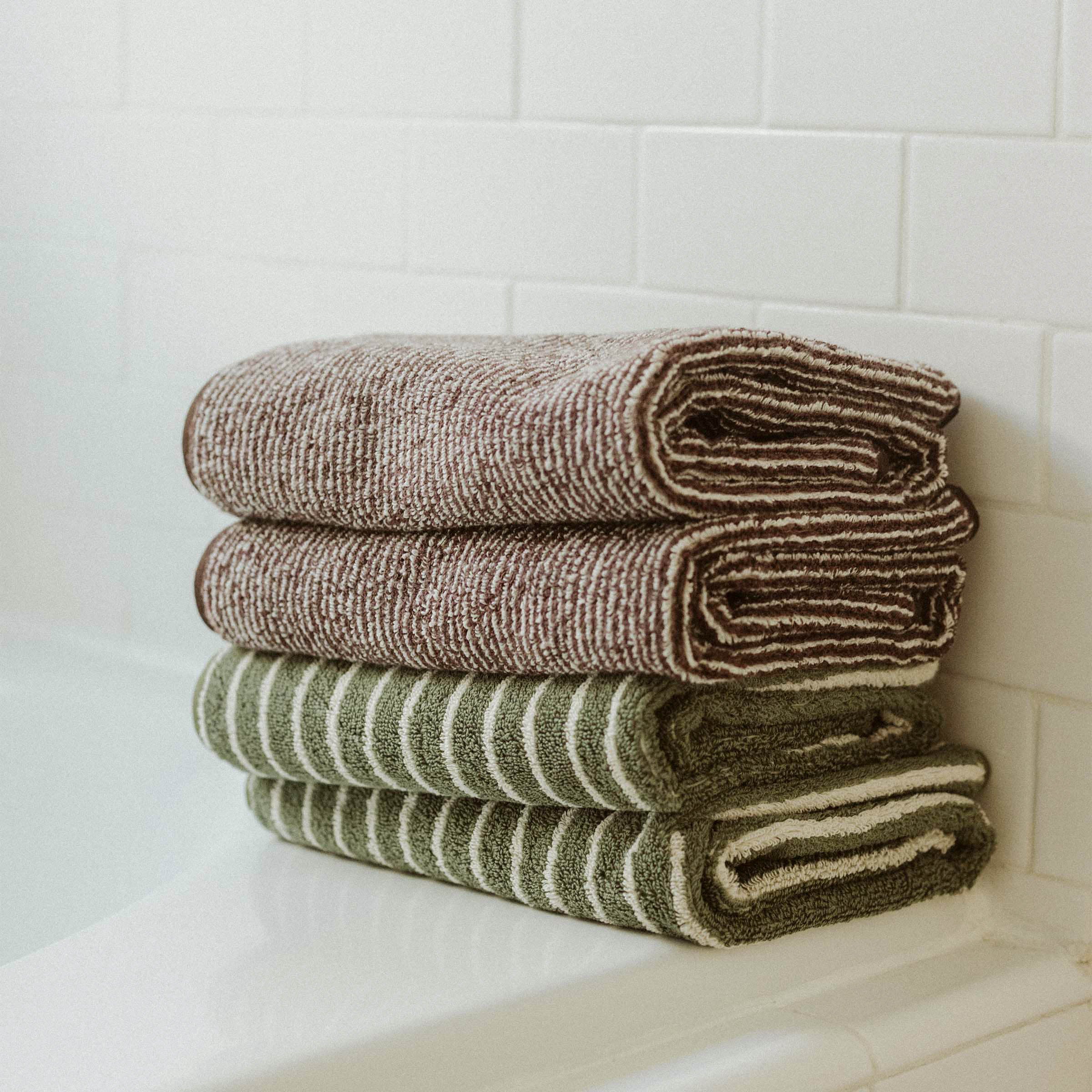 Striped Terry - Marrón / Ecru, Hand Towel - Image 4