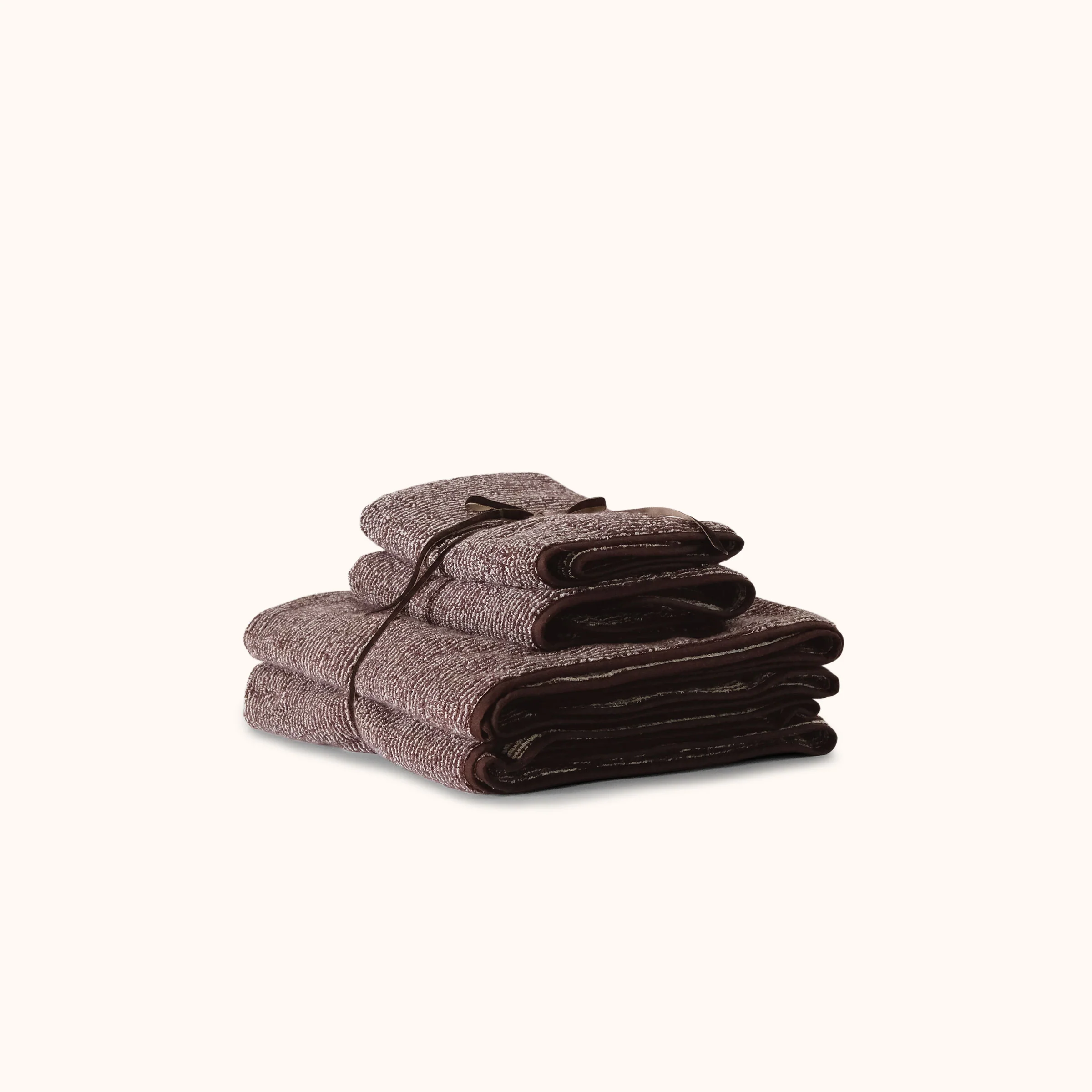 Striped Terry Towel Bundle - Marrón