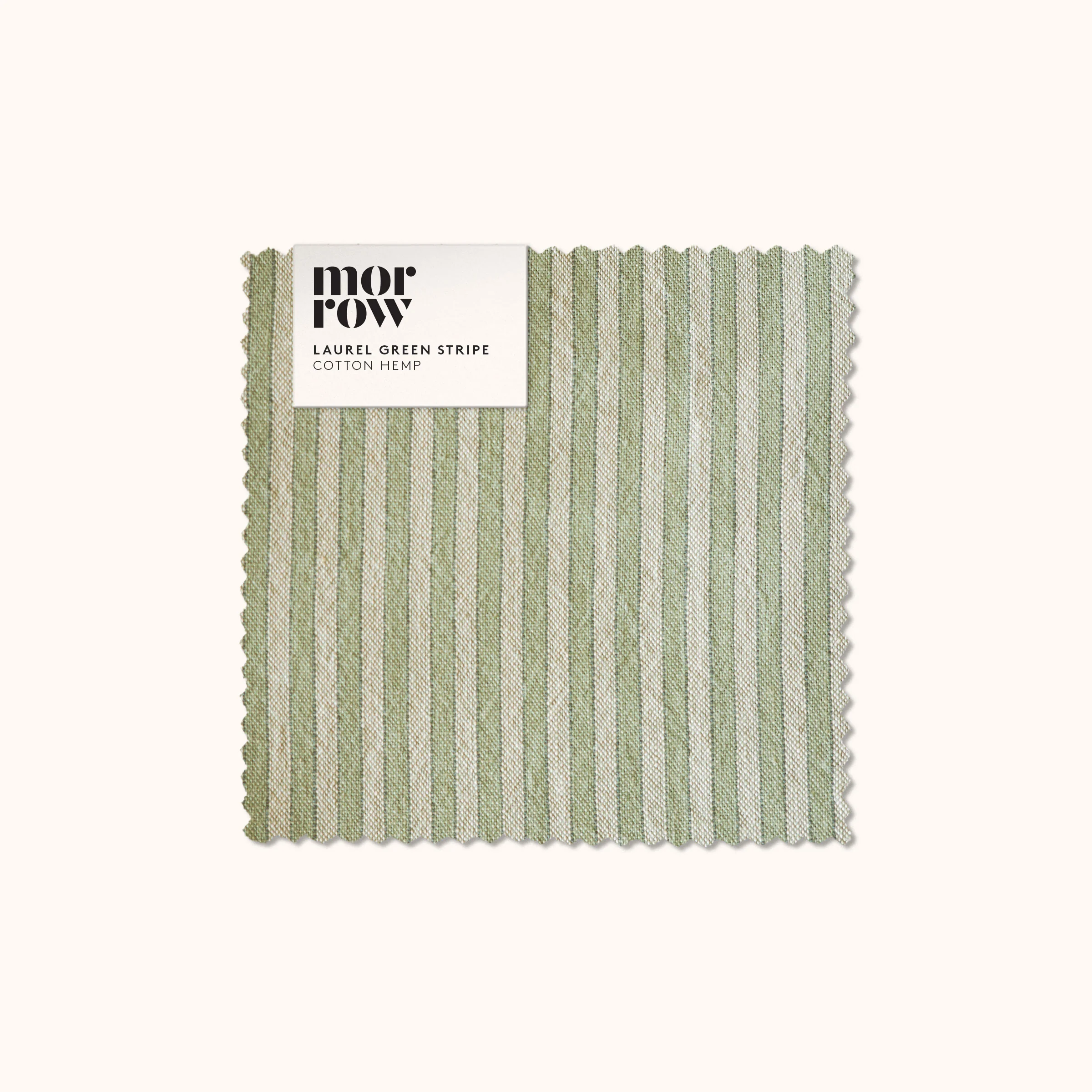 Swatch--Cotton Hemp Laurel Green Stripe